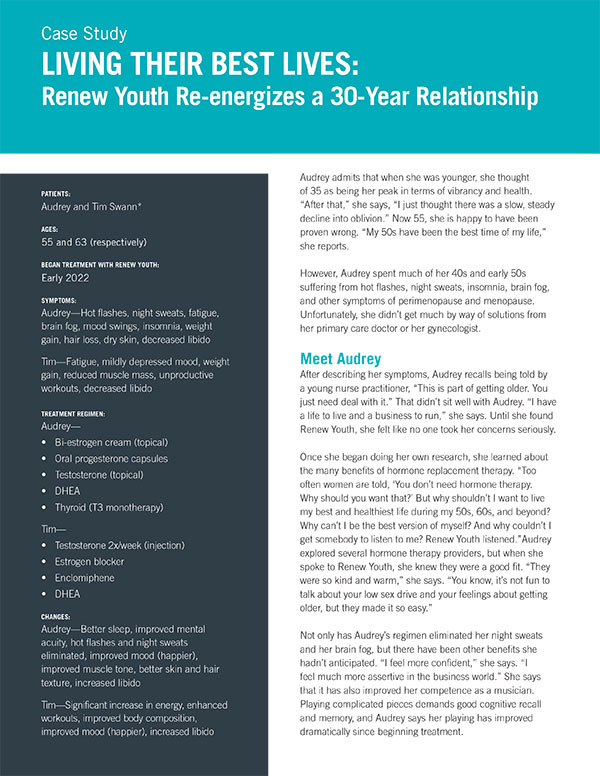 <strong>LIVING THEIR BEST LIVES: </strong>Renew Youth Re-energizes a 30-Year Relationship
